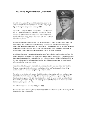 A preview of a PDF biography for Herron, Arnold Raymond